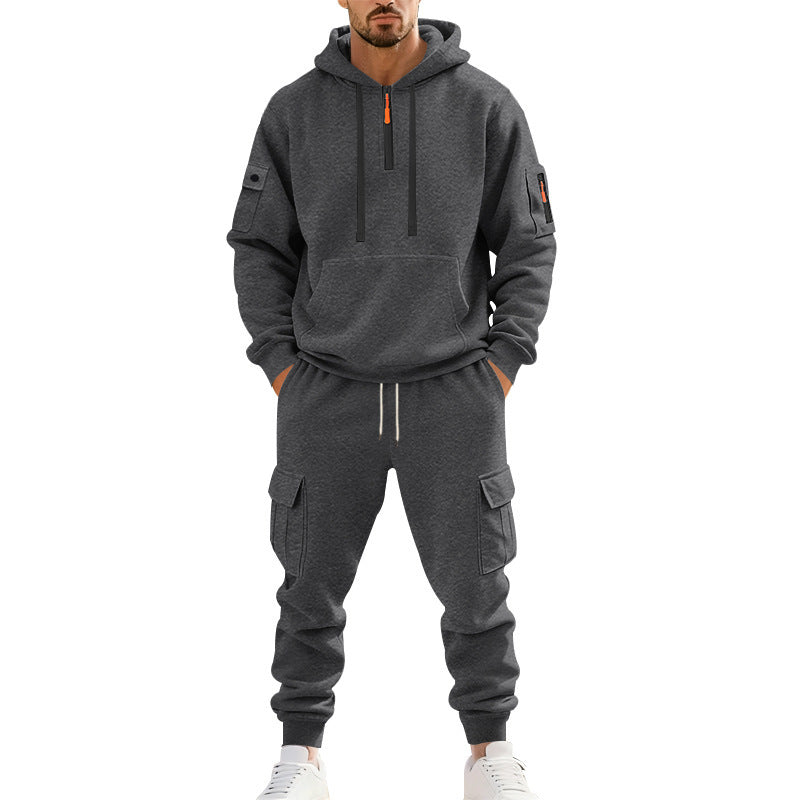 Men's Sporty Tracksuit with Functional Cargo Pockets Lisslune