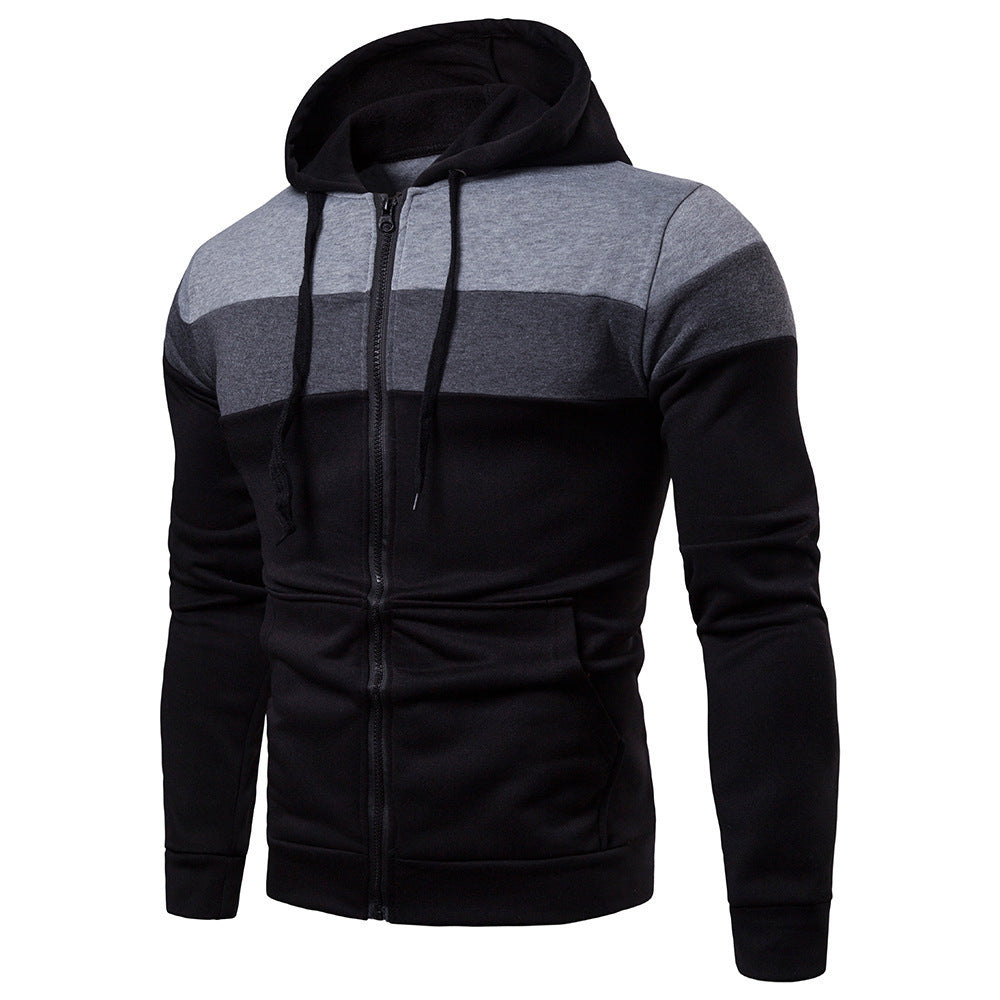 Men's Stylish Hoodie with Innovative Color and Material Mix Lisslune