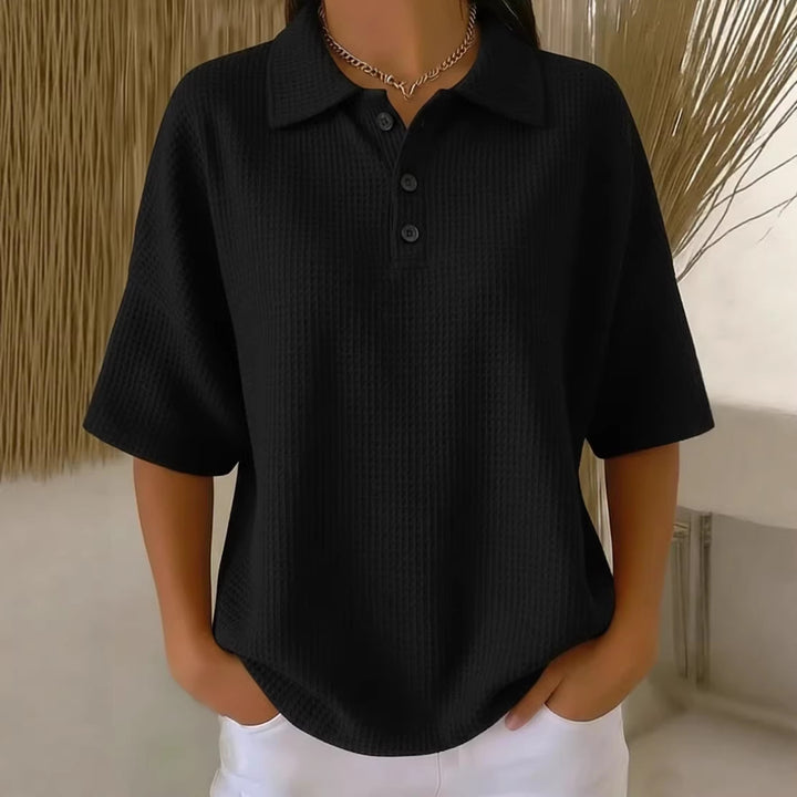 Ladies sporty polo shirt made of waffle piqué Lisslune