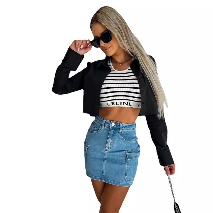 Women's short jacket with an elegant cut and fashionable details Lisslune