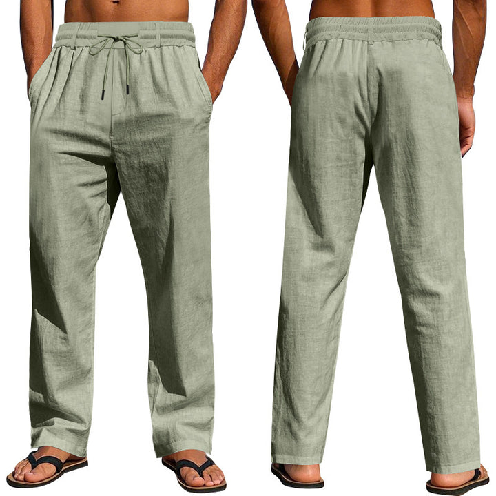 Men's leisure pants with elastic waistband and practical side pockets Lisslune