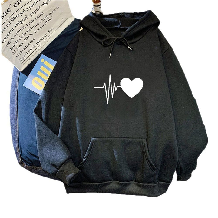 Women's hoodie with heartbeat motif Lisslune