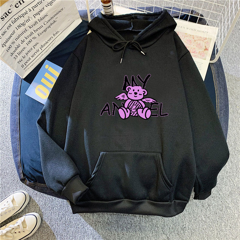 Women's hoodie with cute angel bear design Lisslune