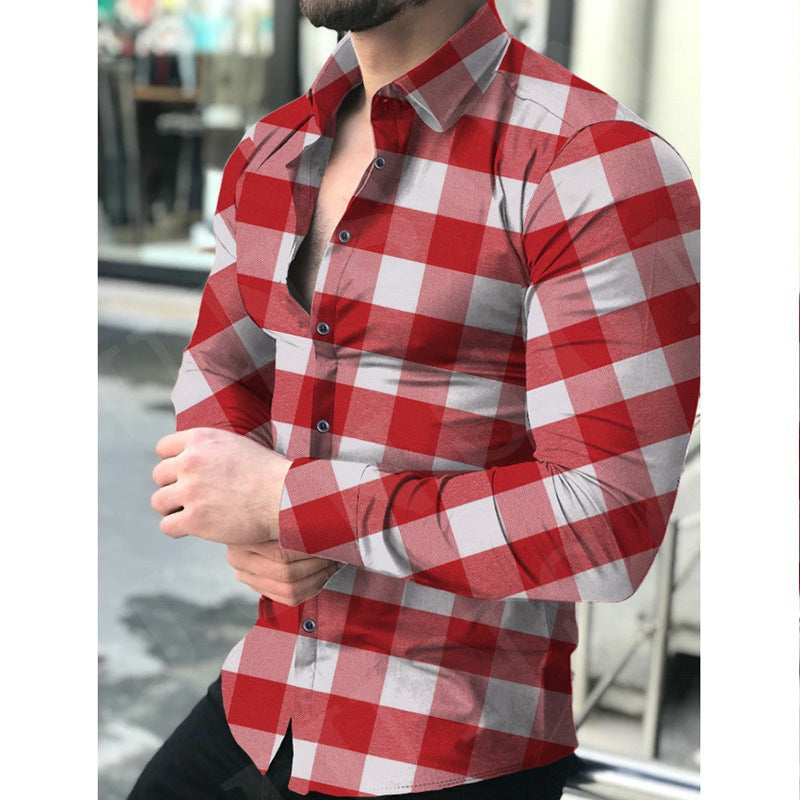Men's flannel shirt with fashionable check pattern and high-quality cotton quality Lisslune