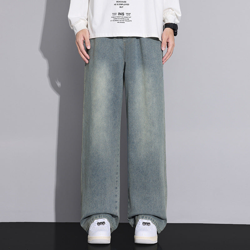 Men's loose denim jeans in modern used look Lisslune