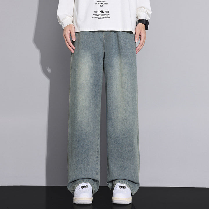 Men's loose denim jeans in modern used look Lisslune