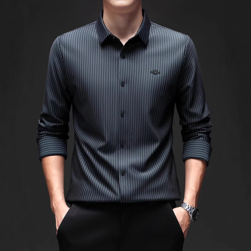 Men's shirt with fine stripe pattern and modern cut Lisslune