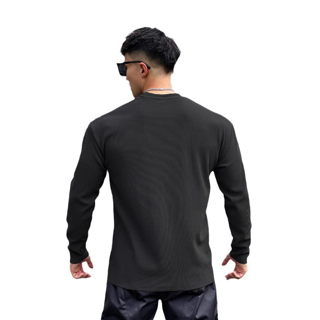 Men's long sleeve shirt made of high-quality ribbed material with a casual fit Lisslune
