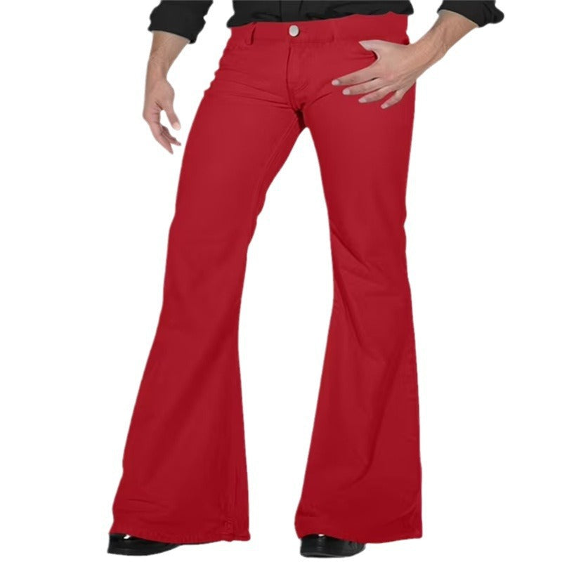 Men's fashionable flared pants with high waist and elastic material Lisslune