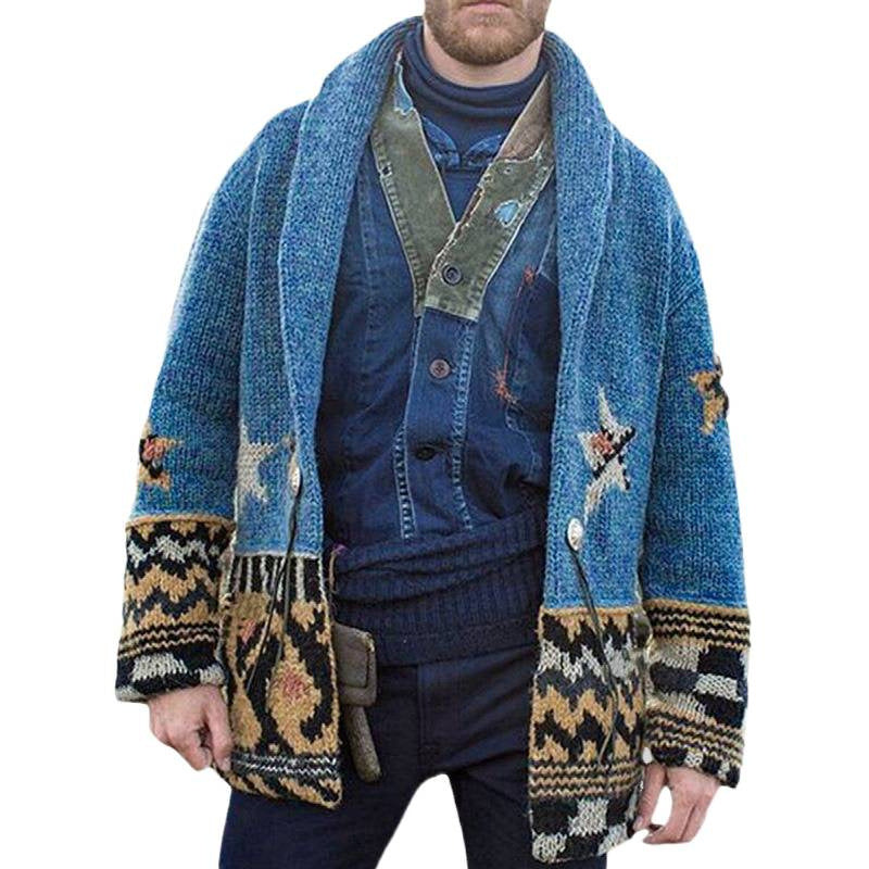 Men's cardigan with detailed handcrafted work Lisslune