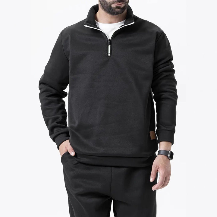 Men's fleece pullover with half zipper Lisslune