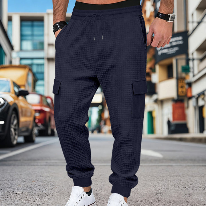 Men's Cargo Jogging Pants with Elastic Waistband and Practical Pockets Lisslune