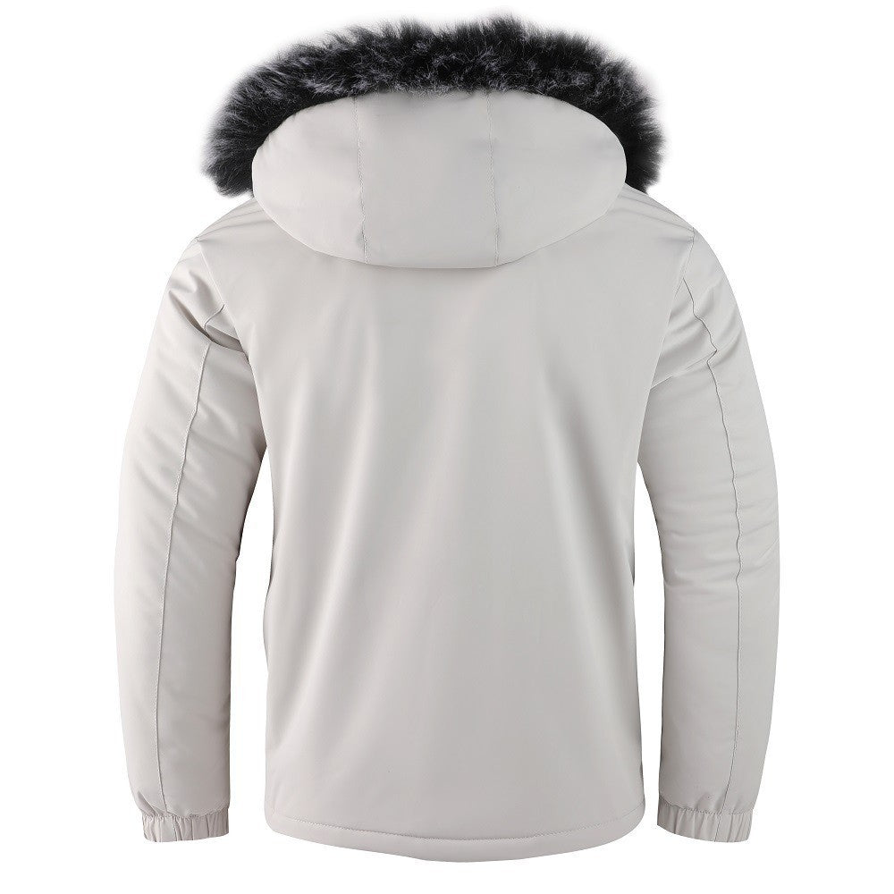 Men's insulated winter jacket with removable fleece collar Lisslune