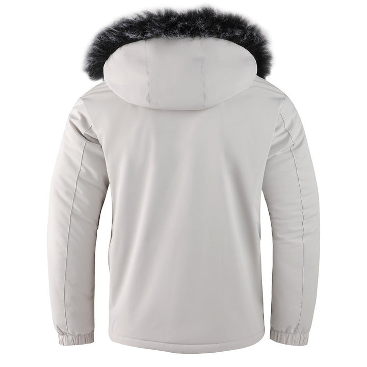 Men's insulated winter jacket with removable fleece collar Lisslune