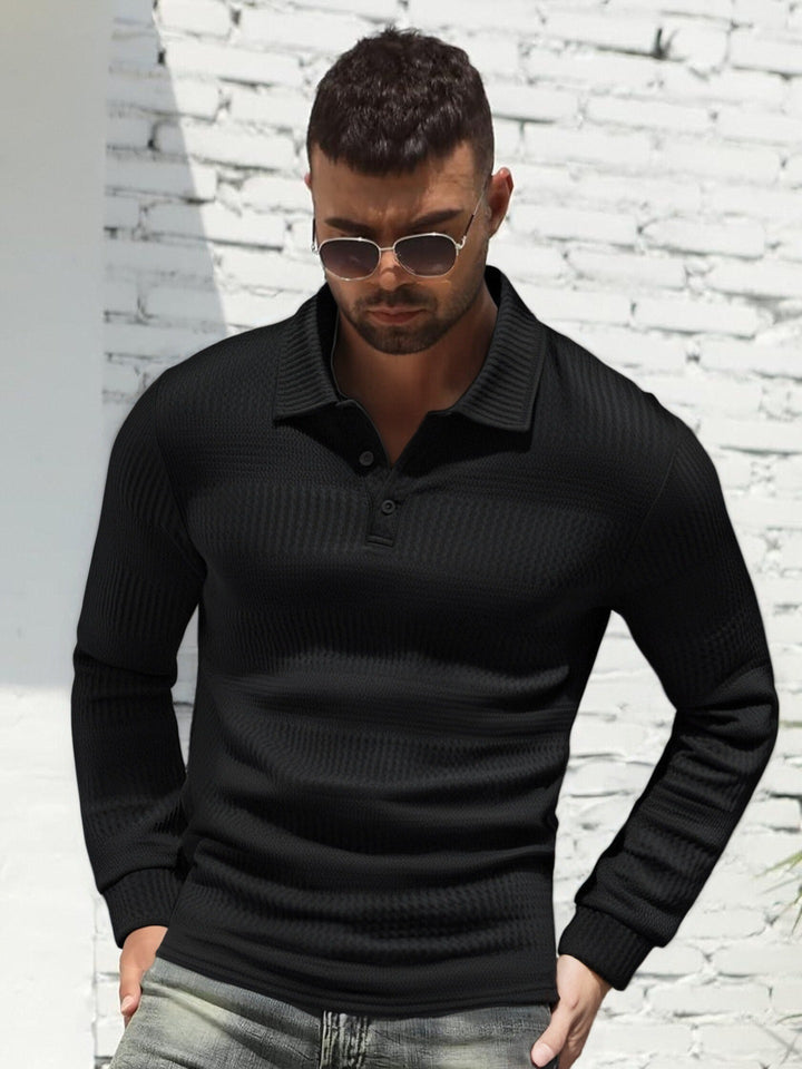 Men's Long Sleeve Polo Shirt Lisslune
