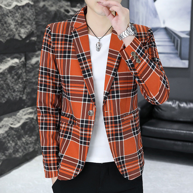 Men's fashionable checked blazer Lisslune
