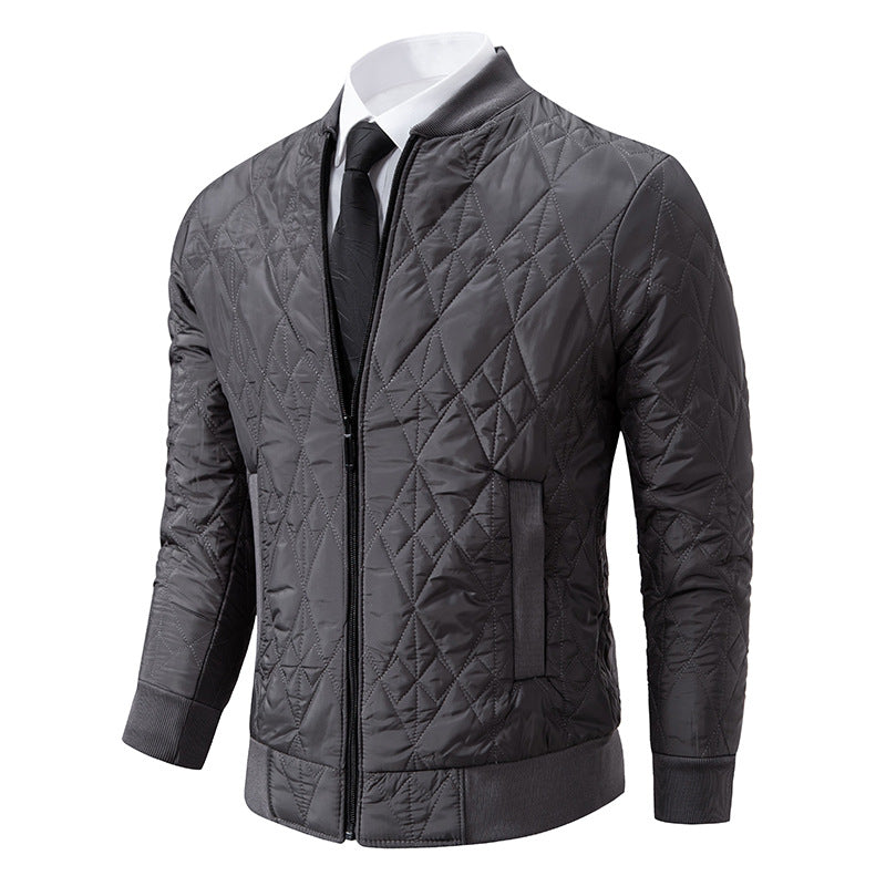 Men's quilted leisure jacket with fashionable design and high collar Lisslune