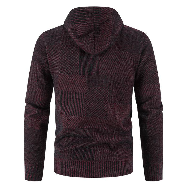 Men's cardigan with hood and modern structural elements Lisslune