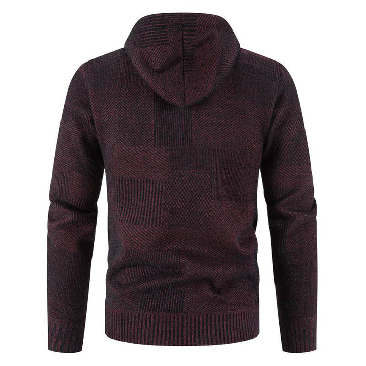 Men's cardigan with hood and modern structural elements Lisslune