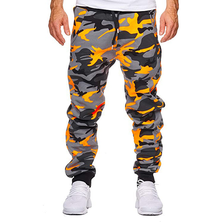 Men's cargo pants with trendy camouflage design and elastic waistband Lisslune