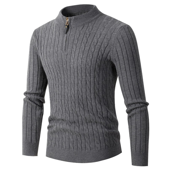 Men's fine knit sweater with stand-up collar Lisslune