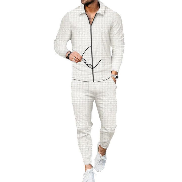 Men's breathable sports set with zipper and elastic waistband Lisslune