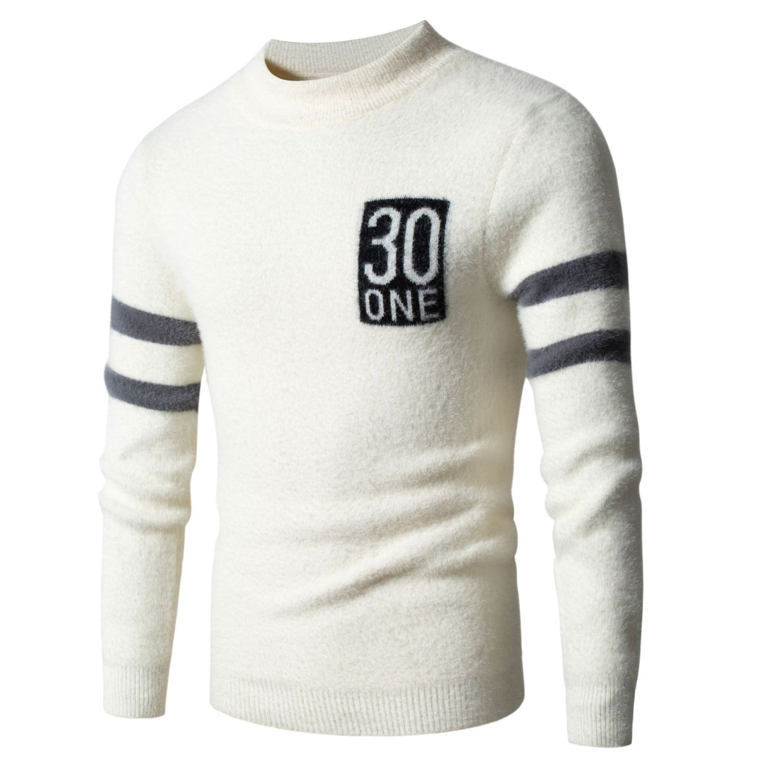 Men's sporty wool sweater with textured logo Lisslune