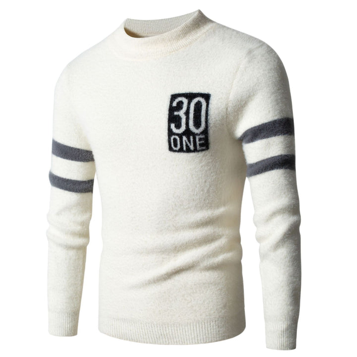 Men's sporty wool sweater with textured logo Lisslune