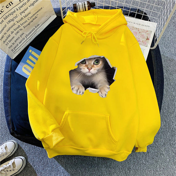 Women's hoodie with unique cat design Lisslune