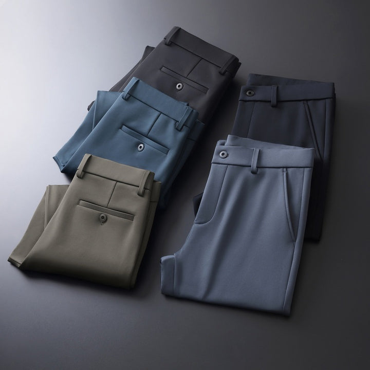 Men's modern chino pants with elastic waistband and side pockets Lisslune