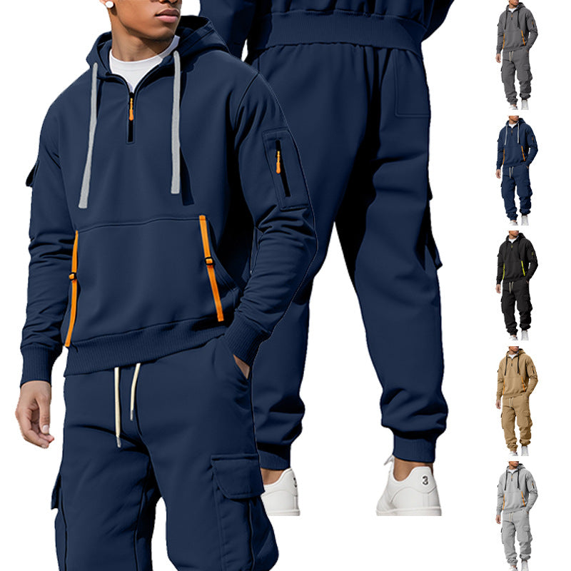Men's Functional Sports Set with Hood and Practical Pockets Lisslune