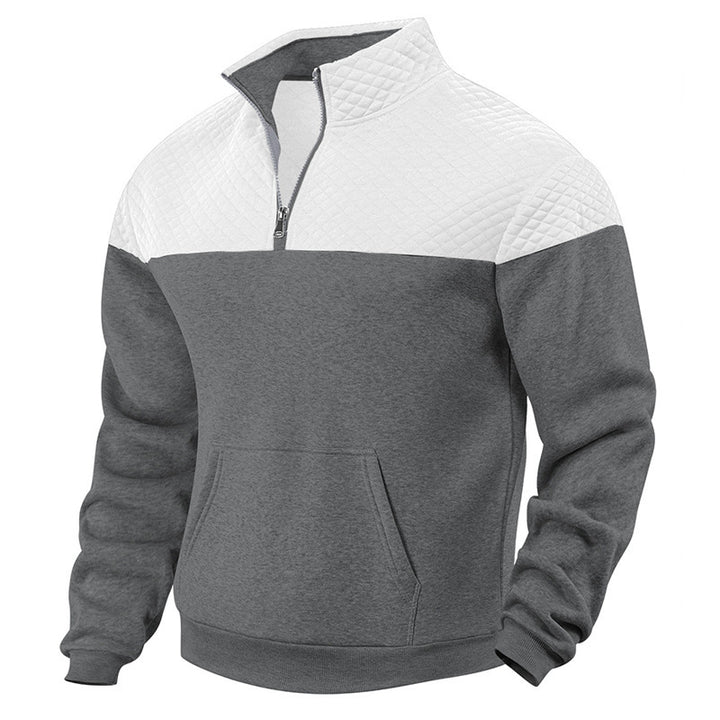 Men's hoodie with zipper and textured outer material Lisslune