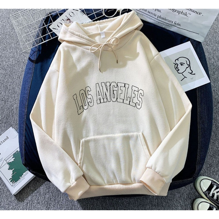 Women's hoodie with creative Los Angeles lettering Lisslune