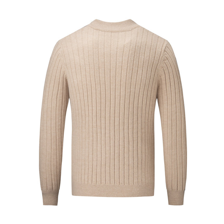 Men's sweater with modern stand-up collar and complementary zipper Lisslune