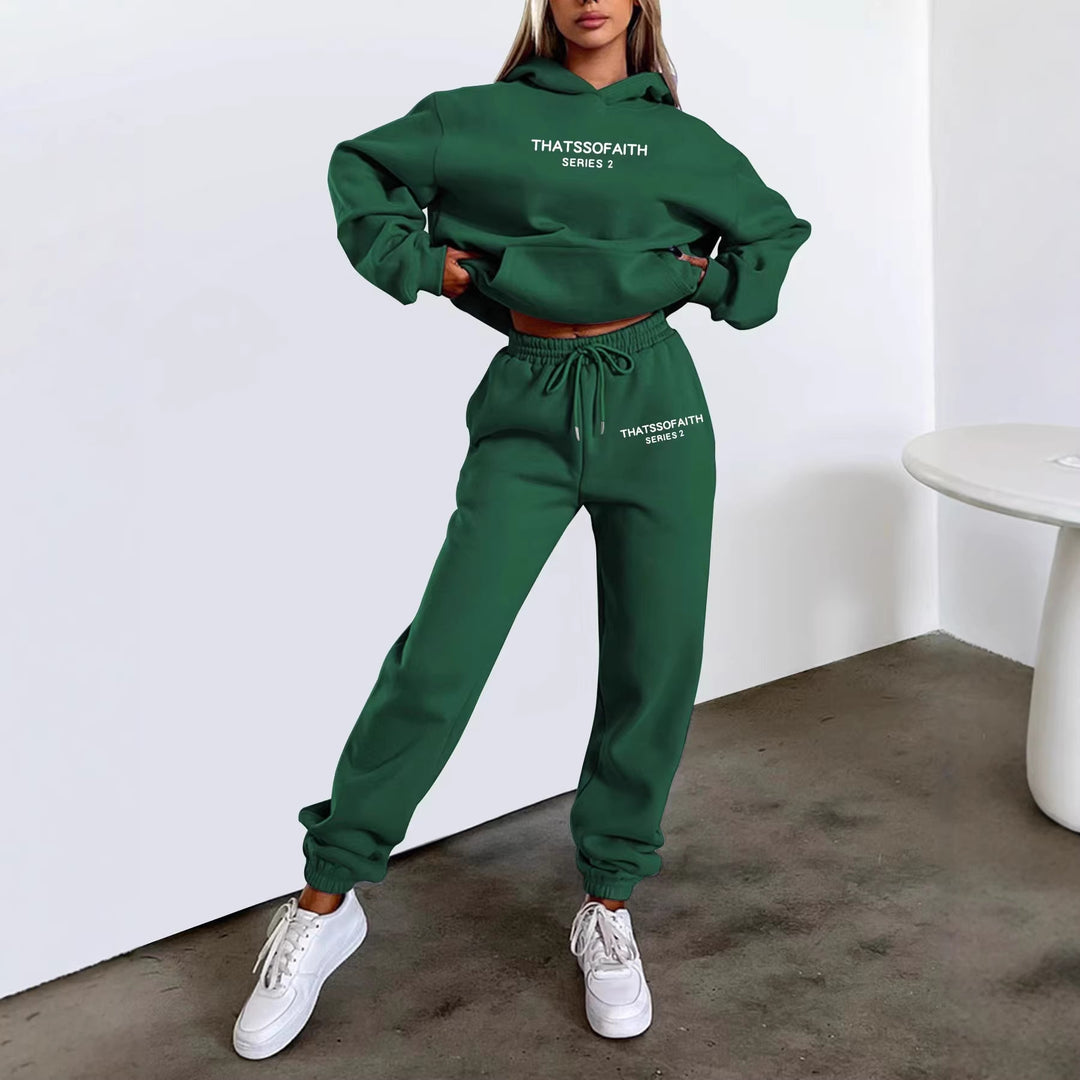 Women's jogging suit with comfortable hood and elastic cuffs Lisslune