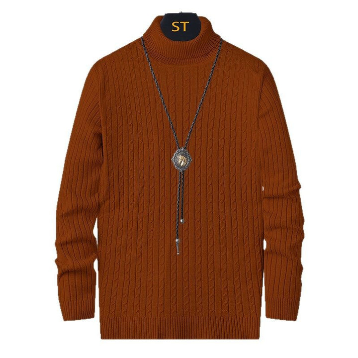 Men's turtleneck sweater with textured cable pattern Lisslune