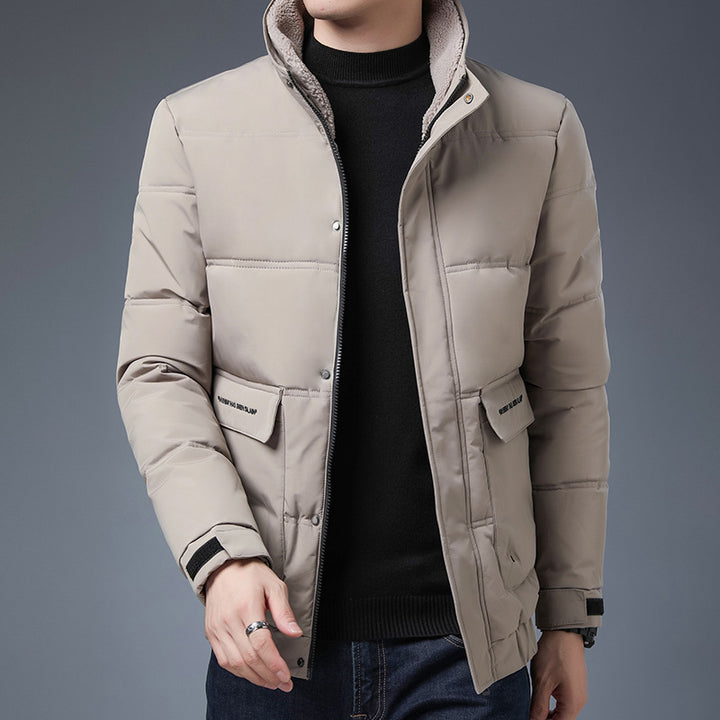 Men's quilted winter jacket with high-protective collar and practical pockets Lisslune