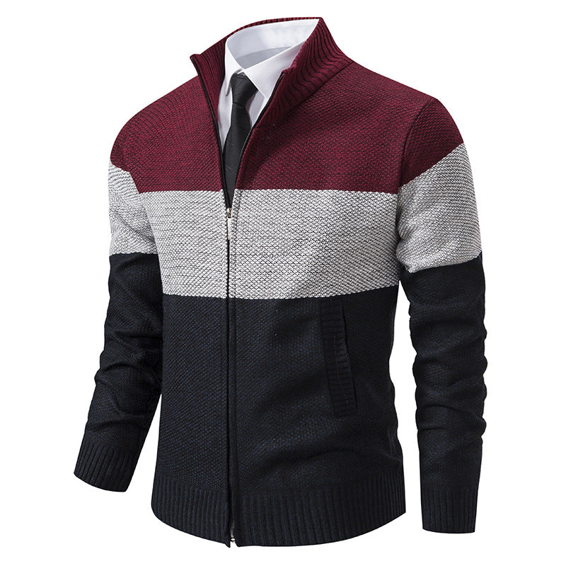 Men's stylish cardigan with high collar and modern zipper Lisslune