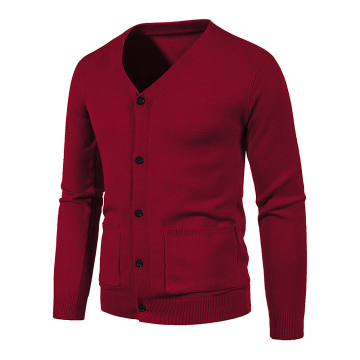 Men's cardigan with V-neck and practical pockets Lisslune