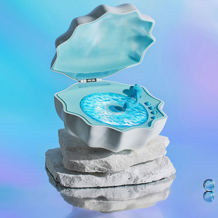 Lisslune | Shell Lamp Waves Retro Bluetooth Turntable LED Night Light - Perfect Gift for Kids and Girls