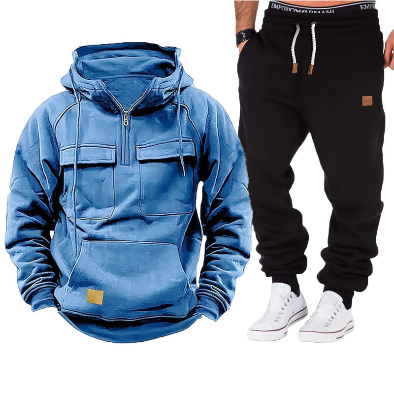 Men's functional hoodie with full-length zipper and practical pockets Lisslune