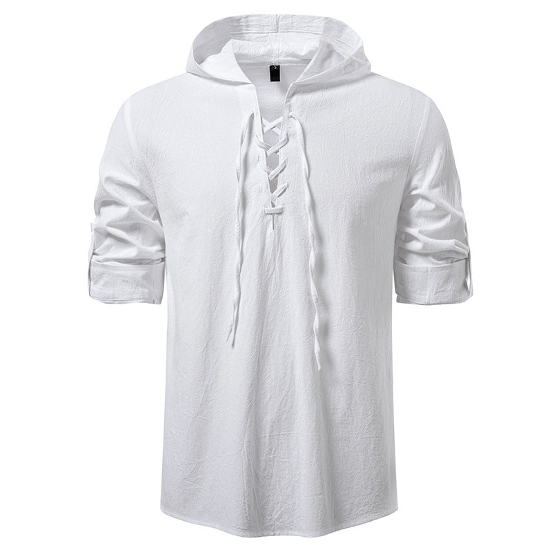 Men's casual hoodie shirt with modern lace design Lisslune