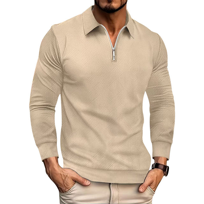 Men's fleece pullover with high collar and innovative structure design Lisslune