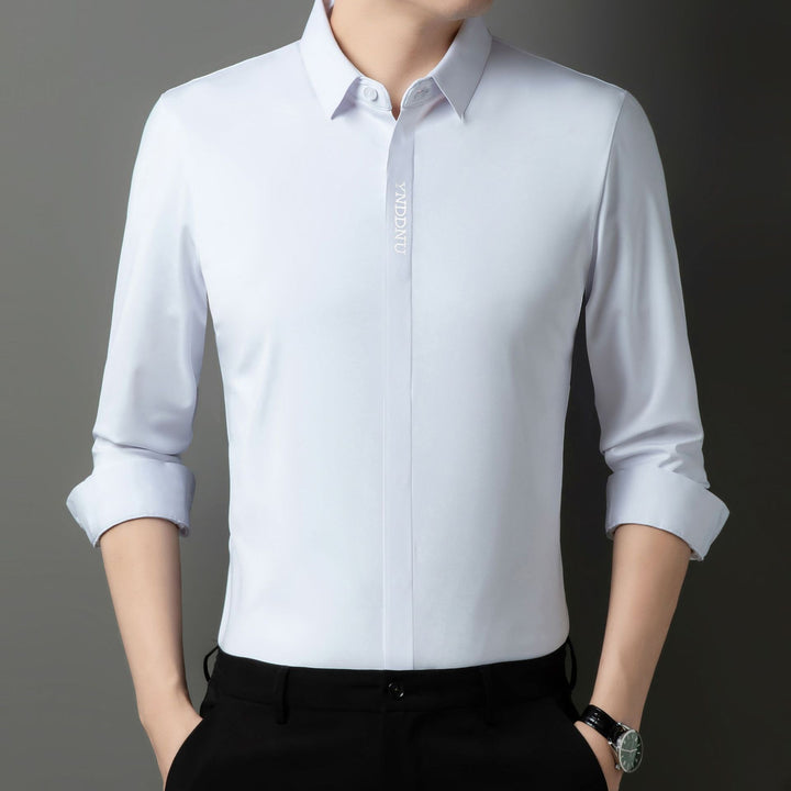 Men's Long Sleeve Shirt with Elegant Satin Finish Lisslune