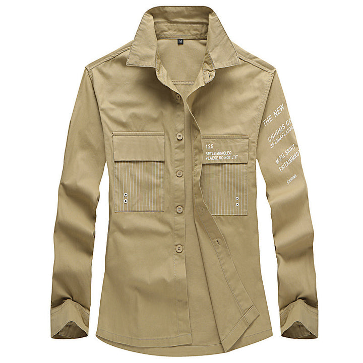 Men's stylish utility shirt with patch pockets and contrasting details Lisslune