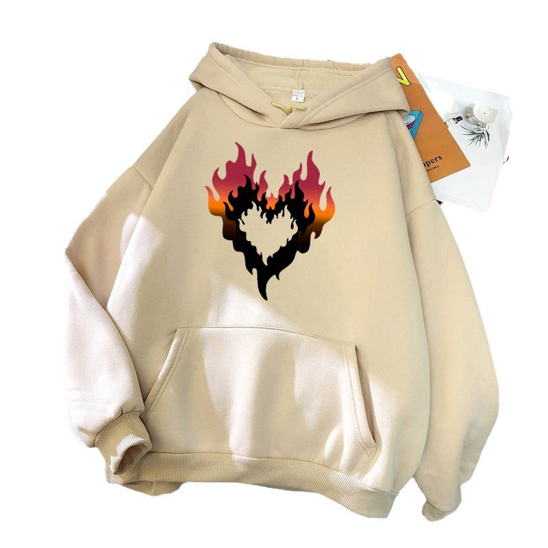 Women's hoodie with creative flame heart design Lisslune