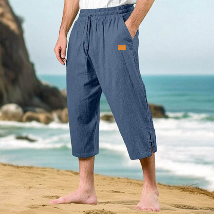Men's leisure pants made of breathable cotton with adjustable drawstring Lisslune