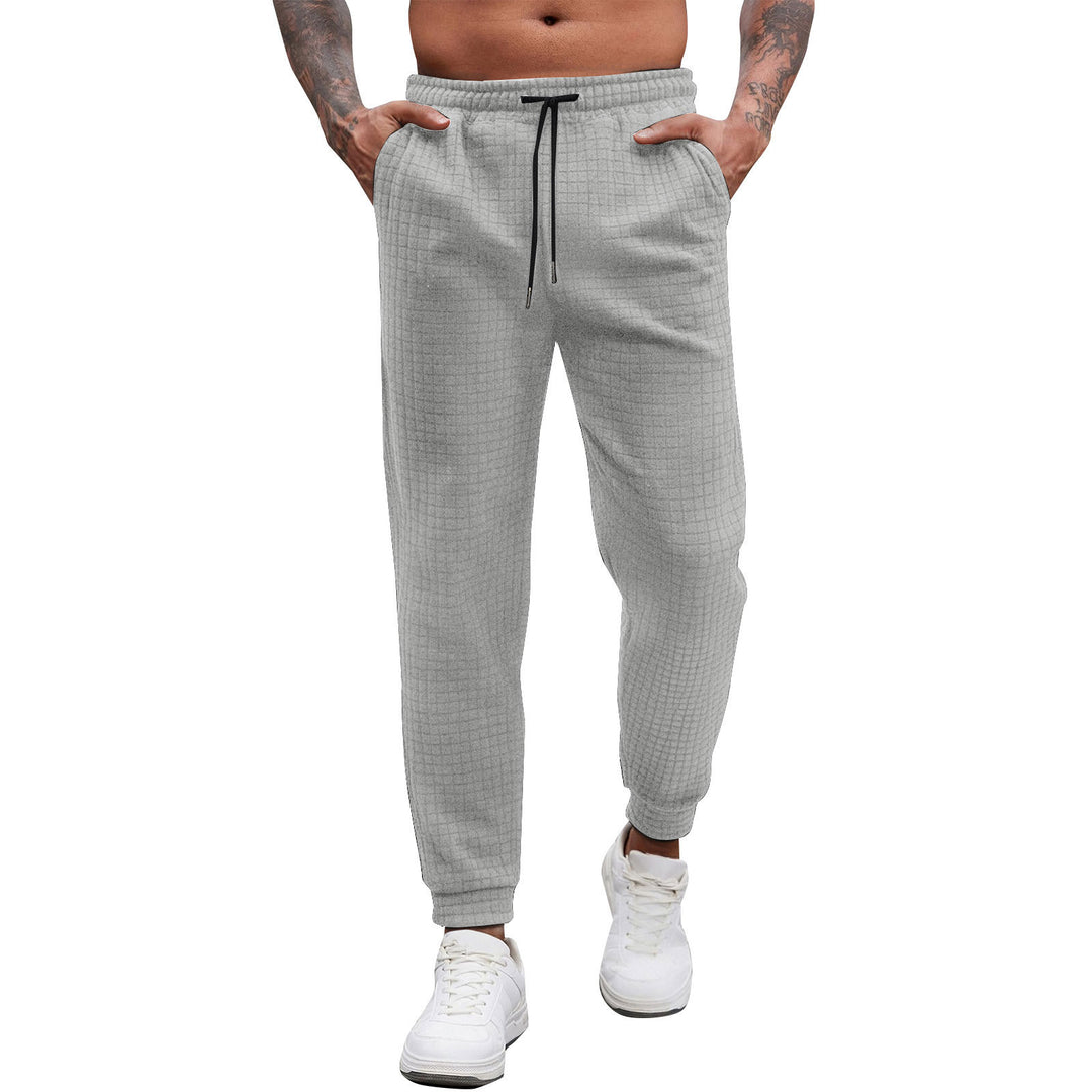 Men's Comfortable Sweatpants with Textured Design and Elastic Waistband Lisslune