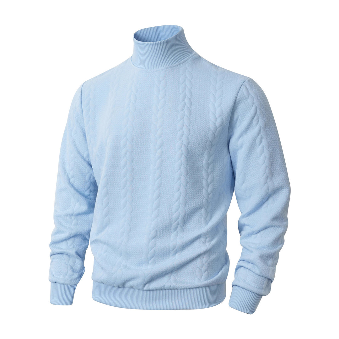 Men's chunky knit sweater with high collar Lisslune