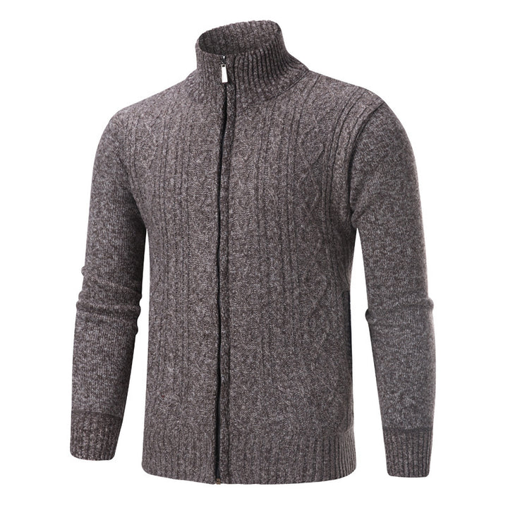 Men's stylish knit sweater with stand-up collar Lisslune
